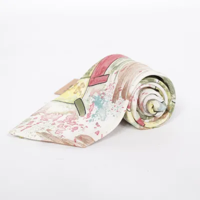 Tie (White, Multicolored) from Santoni Polyester