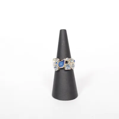 Ring (Sølv, Blå, Flerfarvet) Ukendt metal