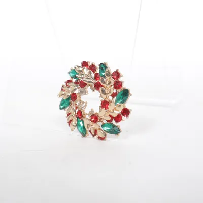 Broche (Goud, Rood, Groen) Onbekend materiaal