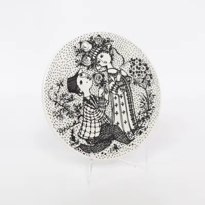 Väggtallrik (Vit, Svart) från Nymølle Danmark