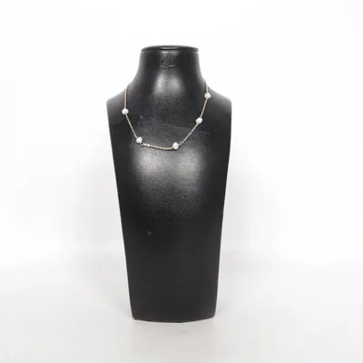 Halsband (Guldfärgad, Vit) Okänd metall