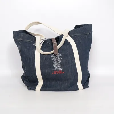 Handväska (Blå, Beige) från River Woods Bomull, Skinn