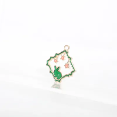 Hänge (Guldfärgad, Grön) Okänd metall