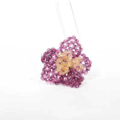 Brooch (Purple, Yellow) Unknown metal