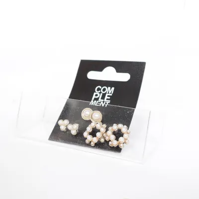 Earrings (Gold, White) from Complement Unknown metal