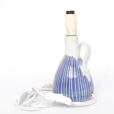 Pied de lampe (Bleu, Blanc) de Upsala-Ekeby