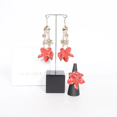 Jewelry set (Gold, Red) from Versace for H&M Unknown metal