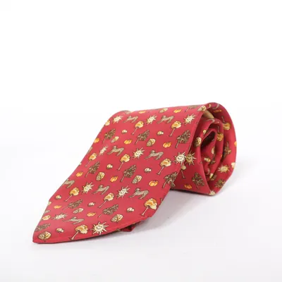 Cravate (Rouge, Multicolore) de Salvatore Ferragamo Soie