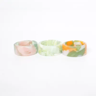 Ring (Grøn, Pink, Orange, Hvid) Plast
