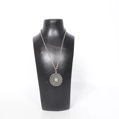 Halsband (Silverfärgad, Turkos) Tenn