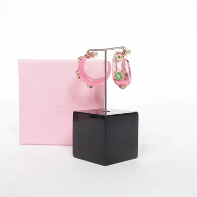 Oorbellen (Roze, Groen, Goud) van Swarovski Onbekend materiaal