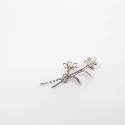Brosch (Silverfärgad) Okänd metall