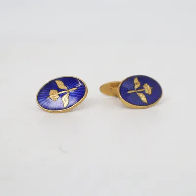 Boutons de manchette (Bleu, Or) Métal inconnu