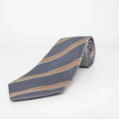 Stropdas (Blauw, Bruin, Wit) van Olymp Zijde