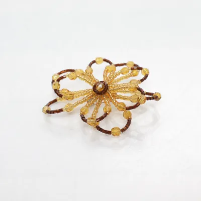Brosch (Brun, Gul) Okänd metall