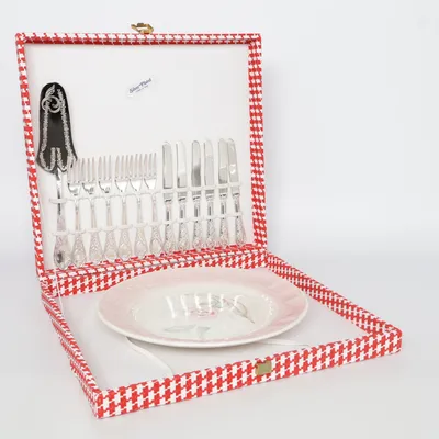Bestik (Pink, Hvid) fra Silver Plate