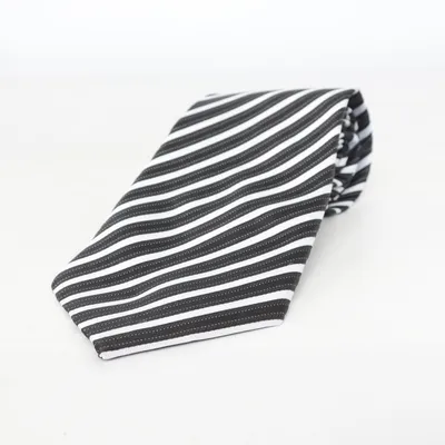 Tie (Black, White) from Kailong Silk