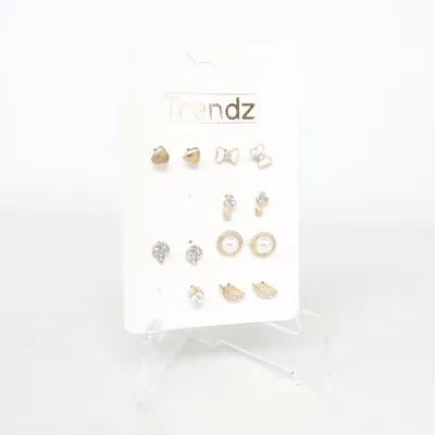 Earrings (Gold, White, Silver) from Trendz Plastic, Glass, Iron, Tin