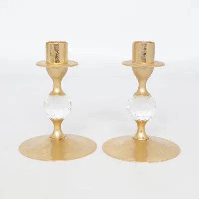 Candlestick (Gold, Transparent) from Kosta