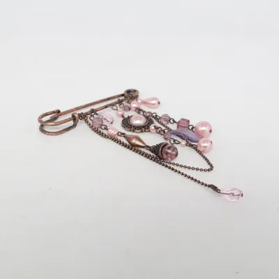 Brosch (Rosa, Brun) Okänd metall