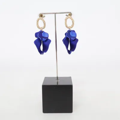 Boucles d'oreilles (Bleu, Or) Métal inconnu