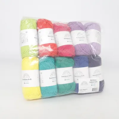 Yarn (Rainbow Cotton 8/8) from Hobbii Cotton