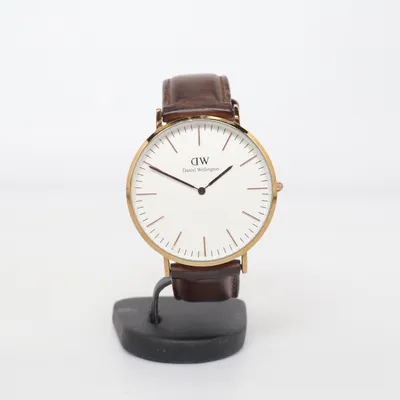 Armbåndsur (Brun, Hvid, Guld) fra Daniel Wellington