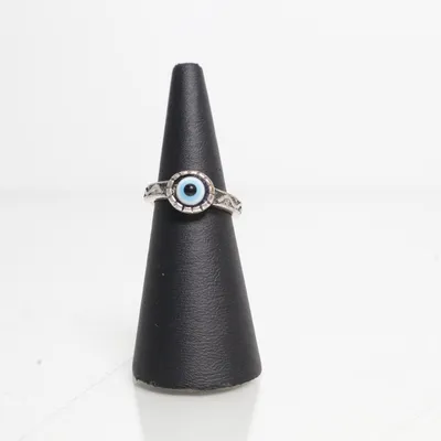 Ring ( Silver vintage ring with a green stone) van Vintage Onbekend materiaal