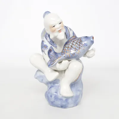 Beeldje (Blauw, Wit)