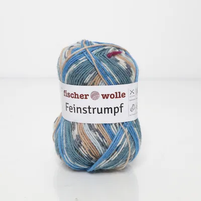 Yarn (Blue, Multicolored) from Fischer Wolle