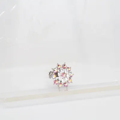 Brooch (Silver, Multicolored) Unknown metal