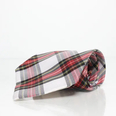 Tie (White, Red) from Diolen Polyester