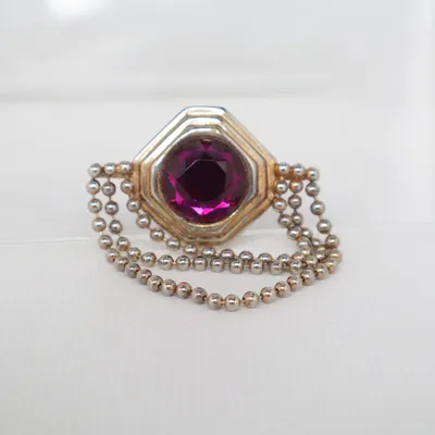 Brooch (Purple, Gold) Unknown metal