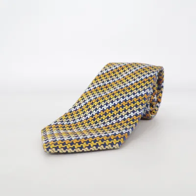 Cravate (Bleu, Jaune, Blanc) de Turnbull & Asser Soie
