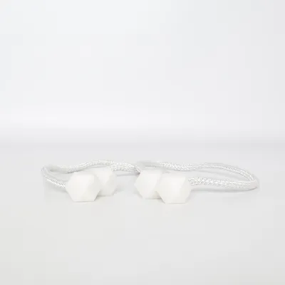 Gardinomtag (Vit, Silverfärgad)