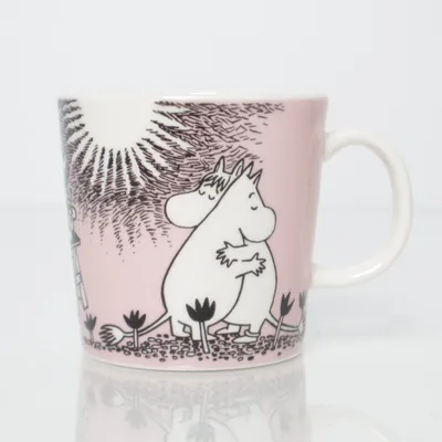 Mug (Pink, Black, White) from Arabia Finland