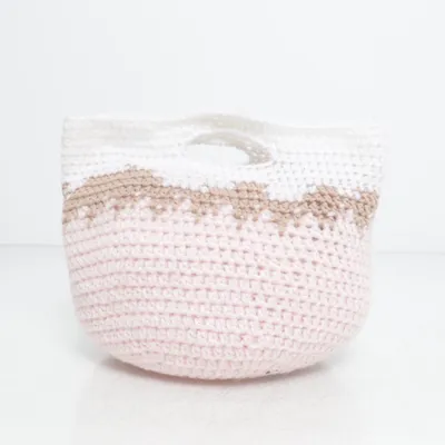 Förvaringskorg (Rosa, Vit, Beige)