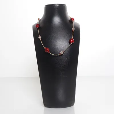 Necklace (Red, Multicolored) from Murano Glass Unknown metal