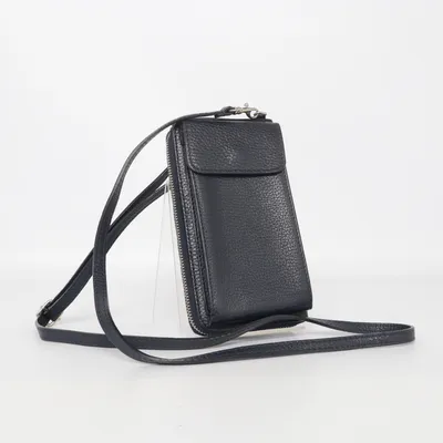 Telefoontasje (Zwart) van Genuine Leer
