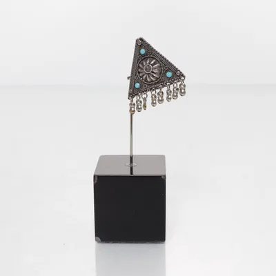 Brosch (Silverfärgad, Turkos) Okänd metall