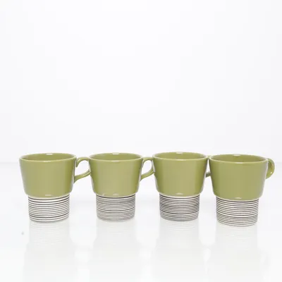 Mug (Vintage retro green ceramic coffee mug set) from Vintage