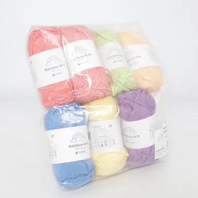 Yarn (Rainbow Cotton 8/8) from Hobbii Cotton