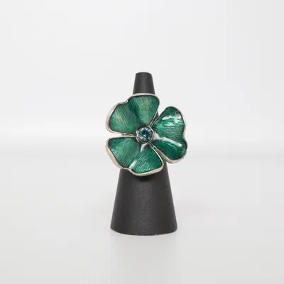 Ring (Green, Silver) from Pilgrim Unknown metal
