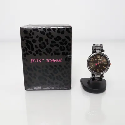 Wristwatch (Black, Pink, Gold) from Betsey Johnson