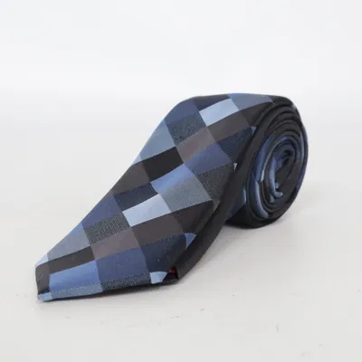 Stropdas (Blauw, Zwart, Grijs) van Engbers Zijde