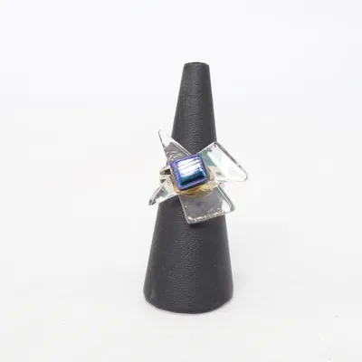 Ring (Zilver, Blauw) Onbekend materiaal