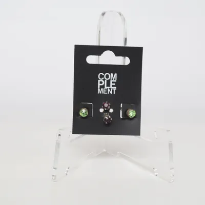 Earrings (Green, Purple, Multicolored) from Complement Unknown metal