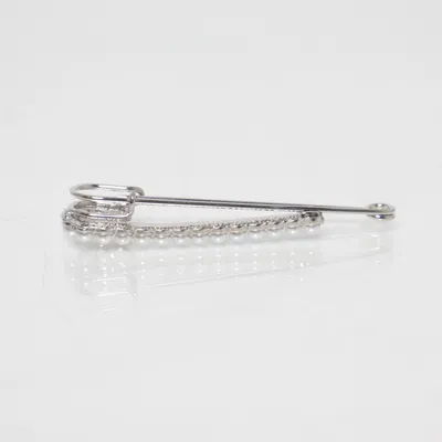 Brosch (Silverfärgad, Vit) Okänd metall