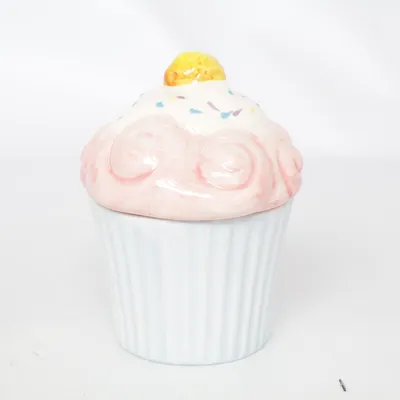 Sockerskål (NY PORSLIN CUPCAKE SKÅL MED LOCK BAKELSE GRÄDDE KAWAII MANGA ANIME LOLITA)