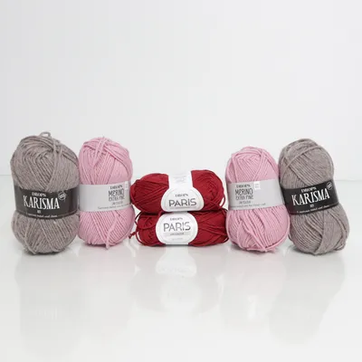 Garn (Grå, Rød, Pink) fra Drops